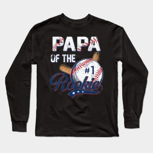 Papa of The Rookie 1 Years old Team 1st Birthday Baseball Long Sleeve T-Shirt